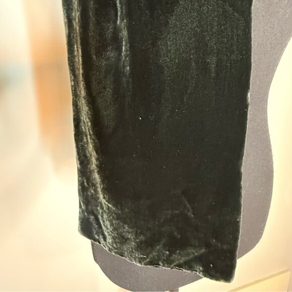 DANIER Black Velvet Scarf Dark Emerald Green Silk Shawl - Picture 4 of 9